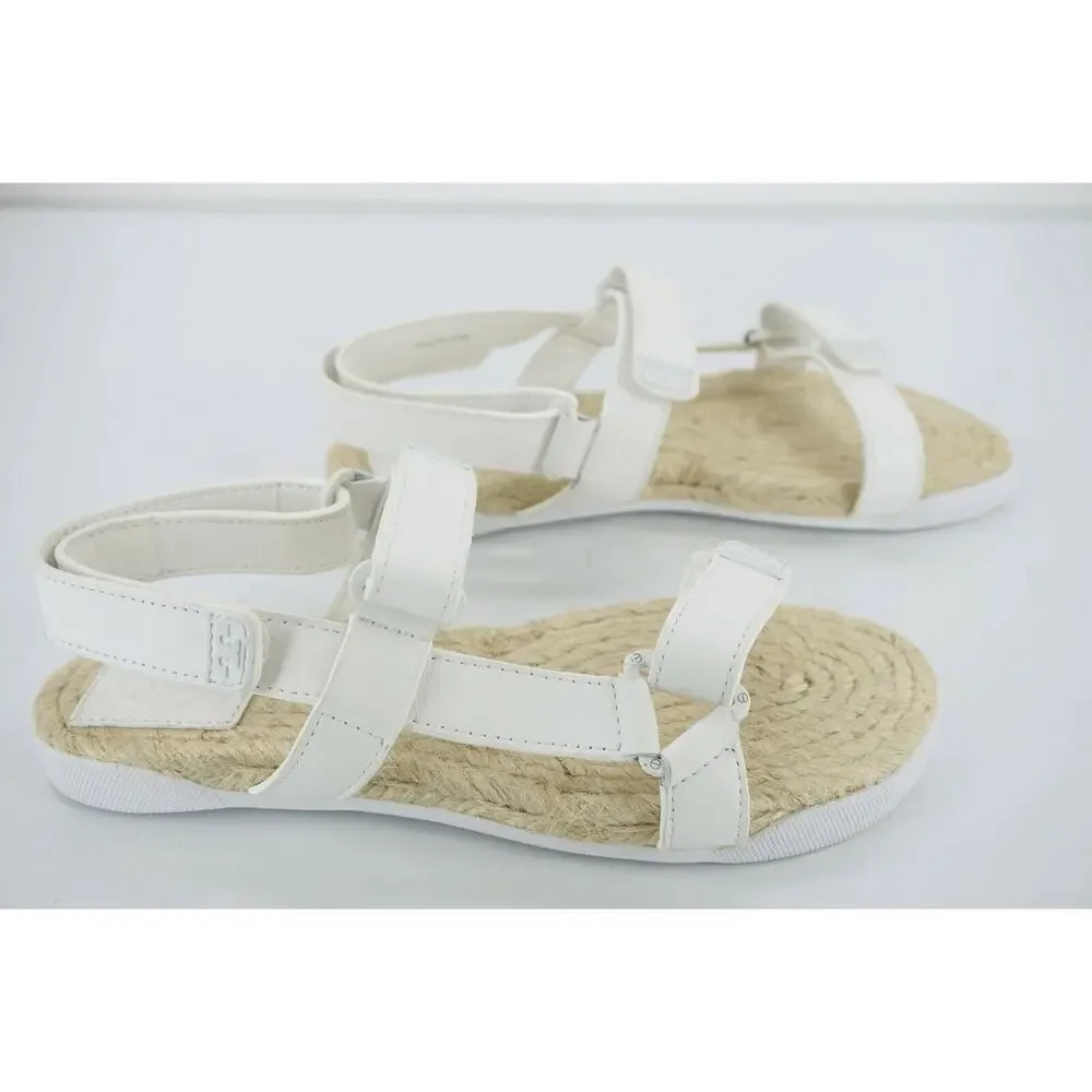 Tory Burch Bumper Espadrille Flat Beach Sandals Size 5.5 Hook Loop NIB Rope